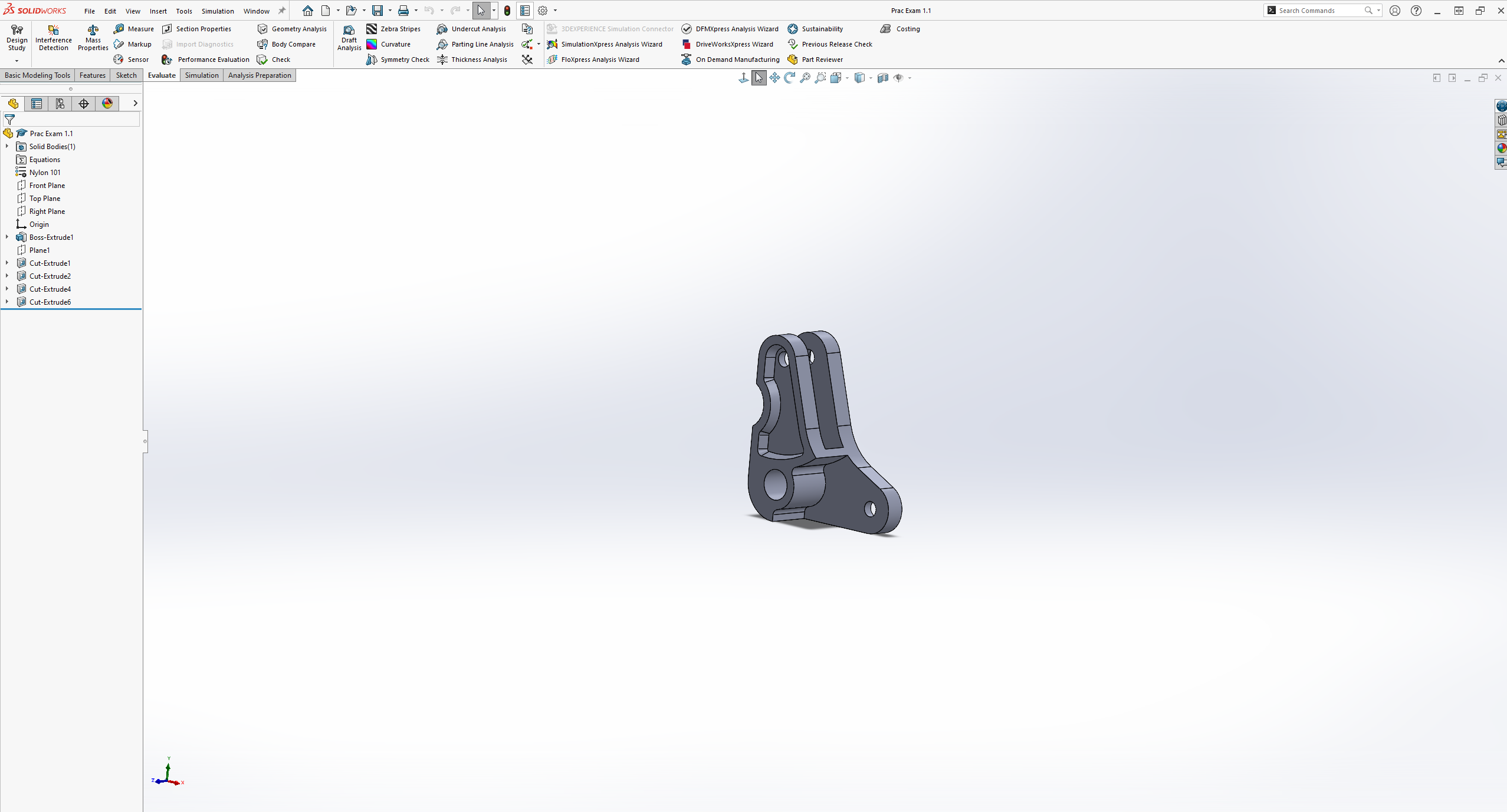 Engineering Graphics Exam 1 — multiview orthographic projection